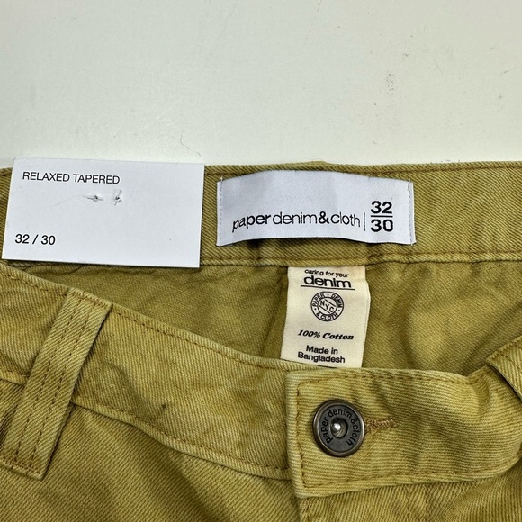 NWT Paper Denim Men's Relaxed Tapered Fit Khaki Carpenter Pants Size 32/30 - Picture 2 of 8